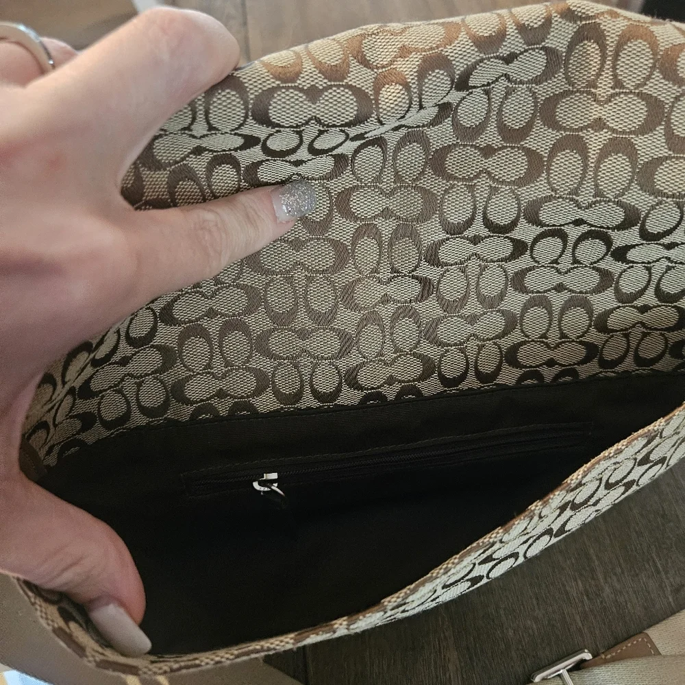 Vtg Coach Sam Sport Calf Leather Saddle Brown Crossbody Messenger Bag - Picture 8 of 8